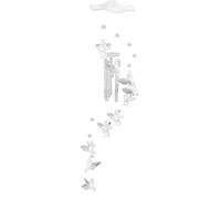 Brussel Carillon à vent en métal avec motif ange Cupidon, tube en aluminium, cloches à suspendre au mur, décoration en argent