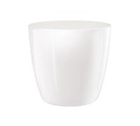 Elho Brussels Diamond Rond 16 - Pot De Fleurs pour Intérieur - Ø 15.8 x H 14.5 cm - Blanc/Blanc