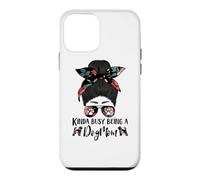 Brussels Griffon Kinda Busy Being A Dog Mom Funny Messy Bun Coque pour iPhone 12 Mini