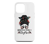 Brussels Griffon Kinda Busy Being A Dog Mom Funny Messy Bun Coque pour iPhone 13 Pro Max