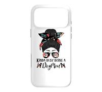 Brussels Griffon Kinda Busy Being A Dog Mom Funny Messy Bun Coque pour iPhone 17 Pro Max