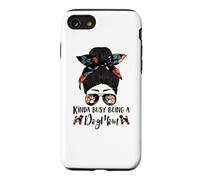 Brussels Griffon Kinda Busy Being A Dog Mom Funny Messy Bun Coque pour iPhone SE (2020) / 7/8