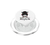 Brussels Griffon Kinda Busy Being A Dog Mom Funny Messy Bun PopSockets PopGrip pour MagSafe