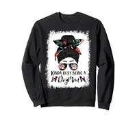 Brussels Griffon Kinda Busy Being A Dog Mom Funny Messy Bun Sweatshirt