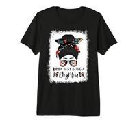 Brussels Griffon Kinda Busy Being A Dog Mom Funny Messy Bun T-Shirt Haut de Gamme