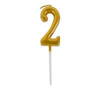 Brussels Lot de 2 bougies d'anniversaire en forme de chiffre de 0 à 9 pour décoration de gâteau d'anniversaire de mariage