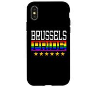 Brussels Pride Belgique Gay Lesbian Queer LGBT Drapeau Arc-en-Ciel Coque pour iPhone X/XS