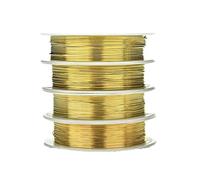 Brussels08 1 rouleau NE ternit pas Plaqué Fil de cuivre de doux Rouleau de fil de perles Bijoux Bijoux Cordon pour réparation de bijoux Floral DIY Craft Kit, doré, 0.8 mm