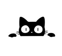 Brussels08 1 Set de stickers réfléchissants pour voiture Motif chat Noir