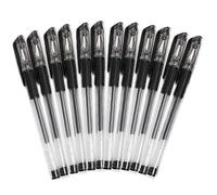 Brussels08 12 pcs 0,5 mm Noir Encre gel Stylo à bille Home Office Stationery Noir à séchage rapide Encre gel pointe fine esquisse d'écriture stylos Stylo à bille à grip M Noir
