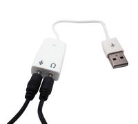 Brussels08 Externe Portable USB 2.0 virtuel 3D 7.1 canaux Audio Carte Son Adaptateur Audio USB câble Adaptateur Compatible pour Mac Linux Ordinateur Portable PC Bureau Windows, Plug and Play