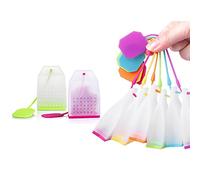 Brussels08 Lot de 2 infuseurs à thé réutilisables en silicone en forme de sachet de thé à base de plantes, filtres à thé infuseurs à thé pour feuilles en vrac, tasses et théières Couleur aléatoire
