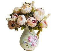 Brussels08 Lot de 8 têtes vintage pivoines en soie pour fête de mariage, décoration de la maison, cadeau