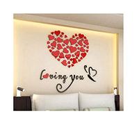 Brussels08 Sticker Mural 3D Romantique Love Heart Loving You DIY Stickers muraux muraux Amovibles pour Chambre à Coucher Salon