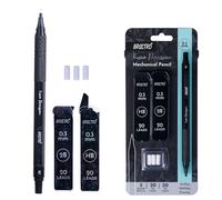BRUSTRO Kuro Porte-mine de précision | Taille de la pointe - 0,3 mm avec 20 mines HB et 20-2B, 3 recharges de gommes | Idéal pour écrire, esquisser, dessiner, mandala et étudiants en beaux-arts