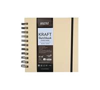 Brustro Papier tonique - Carnet de croquis Kraft, reliure à spirales, taille 15,2 x 15,2 cm, 100 g/m² (100 feuilles), 200 pages