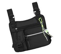 Brusttasche Männer - Multifunktionale Outdoor Westentasche | Trendworkwear Funktionsweste | Abriebfester Oxford-Stoff, Leichte Hüfttasche Für Wandern Motorrad, Mehrere Fächer Mit Holster, 25x23cm
