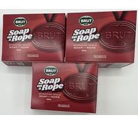 Brut Attraction Total Soap on a Rope Lot de 3 savons sur corde pour homme Parfum boisé Notes d'agrumes et musc blanc 150 g
