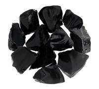 Brute de pierre naturelle de quartz Obsidienne - 500 grammes pierre brute de quartz Obsidienne à utiliser comme pierre d'eau, pierre de guérison Reiki, pierre de chance ou décoration