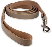 Brute Strength Laisse en cuir pour chien avec coutures Gris clair/argenté 140 cm
