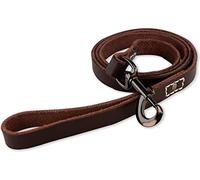 Brute Strength Laisse en cuir pour chien avec coutures Marron/noir 140 cm
