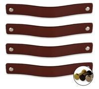 Brute Strength - Poignées en cuir - Cognac - 4 pièces - 20 x 2,5 cm - comprend 3 couleurs de vis par poignée en cuir