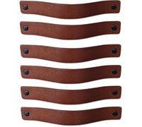Brute Strength - Poignées en cuir - Cognac - 6 pièces - 20 x 2,5 cm - comprend 3 couleurs de vis par poignée en cuir