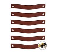 Brute Strength - Poignées en cuir pour meubles - Cognac - 24 pcs - 20 x 2,5 cm - Poignée de meuble, Poignée de porte pour cuisine, salle de bain, armoires, commode, bois