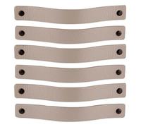 Brute Strength - Poignées en cuir pour meubles - Gris clair - 12 pcs - 20 x 2,5 cm - Poignée de meuble, Poignée de porte pour cuisine, salle de bain, armoires, commode, bois