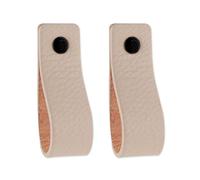 Brute Strength - Poignées en cuir pour meubles - Gris clair - 2 pcs - 16,5 x 2,5 cm - Poignée de meuble, Poignée de porte pour cuisine, salle de bain, armoires, commode, bois