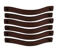 Brute Strength - Poignées en cuir pour meubles - Marron - 12 pcs - 20 x 2,5 cm - Poignée de meuble, Poignée de porte pour cuisine, salle de bain, armoires, commode, bois