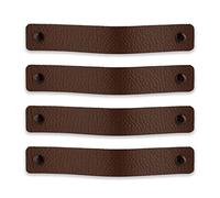 Brute Strength - Poignées en cuir pour meubles - Marron - 4 pcs - 20 x 2,5 cm - Poignée de meuble, Poignée de porte pour cuisine, salle de bain, armoires, commode, bois