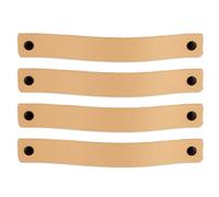 Brute Strength - Poignées en cuir pour meubles - Naturel - 4 pcs - 20 x 2,5 cm - Poignée de meuble, Poignée de porte pour cuisine, salle de bain, armoires, commode, bois