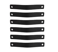 Brute Strength - Poignées en cuir pour meubles - Noir - 12 pcs - 20 x 2,5 cm - Poignée de meuble, Poignée de porte pour cuisine, salle de bain, armoires, commode, bois