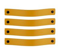 Brute Strength - Poignées en cuir pour meubles - Ocre jaune - 4 pcs - 20 x 2,5 cm - Poignée de meuble, Poignée de porte pour cuisine, salle de bain, armoires, commode, bois