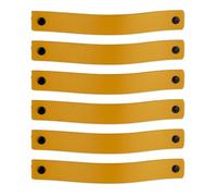 Brute Strength - Poignées en cuir pour meubles - Ocre jaune - 6 pcs - 20 x 2,5 cm - Poignée de meuble, Poignée de porte pour cuisine, salle de bain, armoires, commode, bois