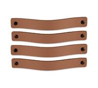 Brute Strength - Poignées en cuir pour meubles - Taupe - 4 pcs - 20 x 2,5 cm - Poignée de meuble, Poignée de porte pour cuisine, salle de bain, armoires, commode, bois