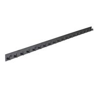 Brute Strength - Porte-manteaux - 19 crochets - 130 cm - Acier inoxydable - Crochet de porte pour cuisine, barre de crochets noire, porte-manteau mural, salle de bain, salon et couloir pour bonnets
