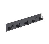 Brute Strength - Porte-manteaux - 5 crochets - 32 cm - Acier inoxydable - Crochet de porte pour cuisine, porte-manteau noir, porte-manteau mural, salle de bain, salon et couloir pour chapeaux
