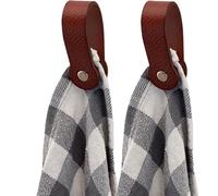 Brute Strength - Porte-serviettes magnétique en cuir - Cognac - 2 pcs - pour Cuisine, Salle de bain, Bain, Crochet