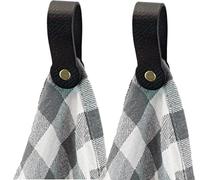 Brute Strength - Porte-serviettes magnétique en cuir - Noir - 2 pcs - pour la cuisine, la salle de bain, le bain, le crochet