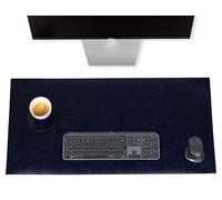 Brute Strength - Sous-main - 80cm x 40cm - Bleu - Forme rectangulaire - Sous-main en cuir PU de haute qualité - Tapis imperméable pour ordinateur portable, bureau et maison