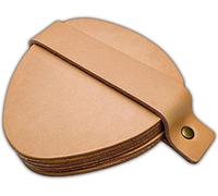 Brute Strength - sous-Verres en Cuir Pleine Fleur - Naturel - Semi-Rond - 10 pcs - sous-Verre Ovale pour Verre - sous-Verres pour Boissons - Comprend Un Support