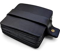 Brute Strength - sous-Verres en Cuir Pleine Fleur - Noir - Carré - 10 pcs - sous-Verre carré pour Verre - sous-Verres pour Boissons - Comprend Un Support