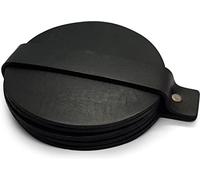 Brute Strength - sous-Verres en Cuir Pleine Fleur - Noir - Rond - 6 pcs - sous-Verre Rond pour Verre - sous-Verres pour Boissons - Comprend Un Support