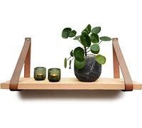 Brute Strength - Supports d'étagères en cuir - Taupe - 2 pièces Supports muraux - Sangles d'étagères - Cuir pleine fleur