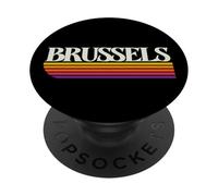 Bruxelles Belgique Retro Graphic - Bruxelles België PopSockets PopGrip Adhésif