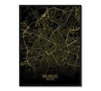 Bruxelles carte ville city map nuit