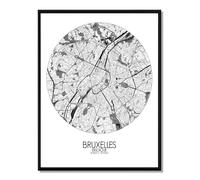 Bruxelles carte ville city map rond
