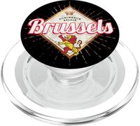 Bruxelles Europe Capitale Belgique Rétro Lion Vintage PopSockets PopGrip pour MagSafe